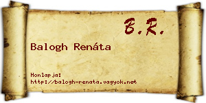 Balogh Renáta névjegykártya